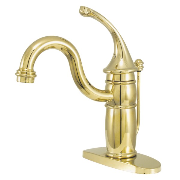 Georgian Bathroom Faucet W/ Pop-Up Drain, Polished Brass
